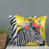 "Floral Head Zebra" Swarovski Cushion (set of 2) - Image 2