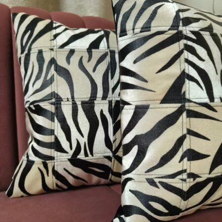 Zebra Throw Pillow,12"x12", Faux leather - Image 6