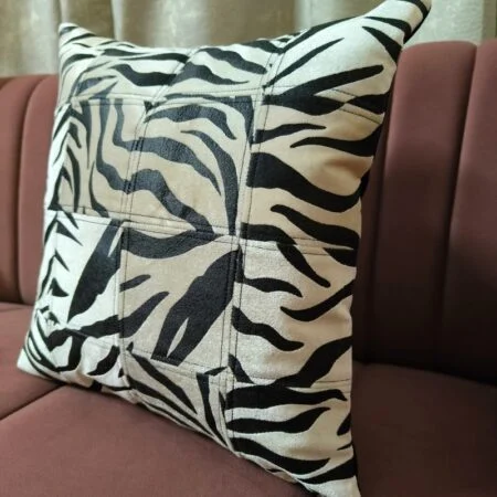 Zebra Throw Pillow,12"x12", Faux leather - Image 5