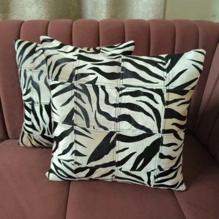 Zebra Throw Pillow,12"x12", Faux leather - Image 4