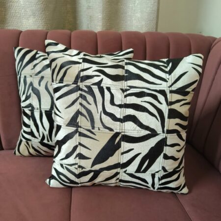 Zebra-Animal-Throw-pillow-cover-12x12-Black-ivory