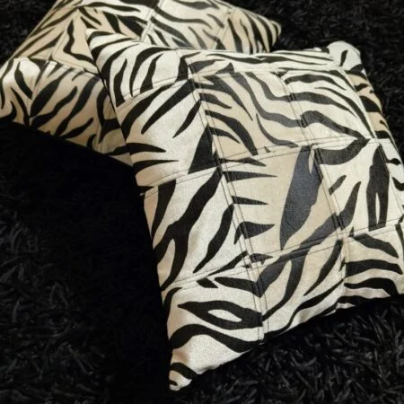 Zebra Throw Pillow,12"x12", Faux leather - Image 3