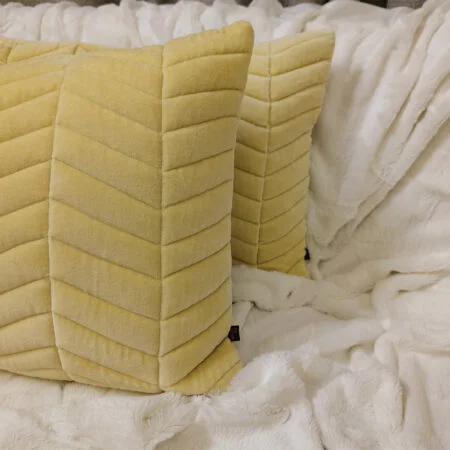 Buttercup, Diamond quilted velvet cushion cover, 12"x 20" - Image 3