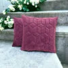 Pansy quilted velvet cushion cover,