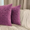 Pansy quilted velvet cushion cover, - Image 2