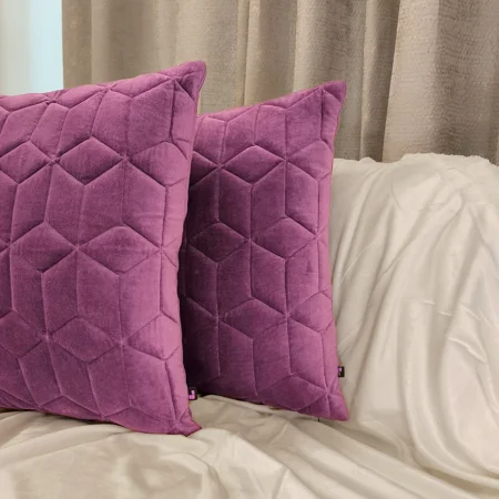 Pansy quilted velvet cushion cover, - Image 2